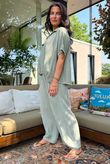 Lina Linen Blend French Tuck Blouse Washed Khaki